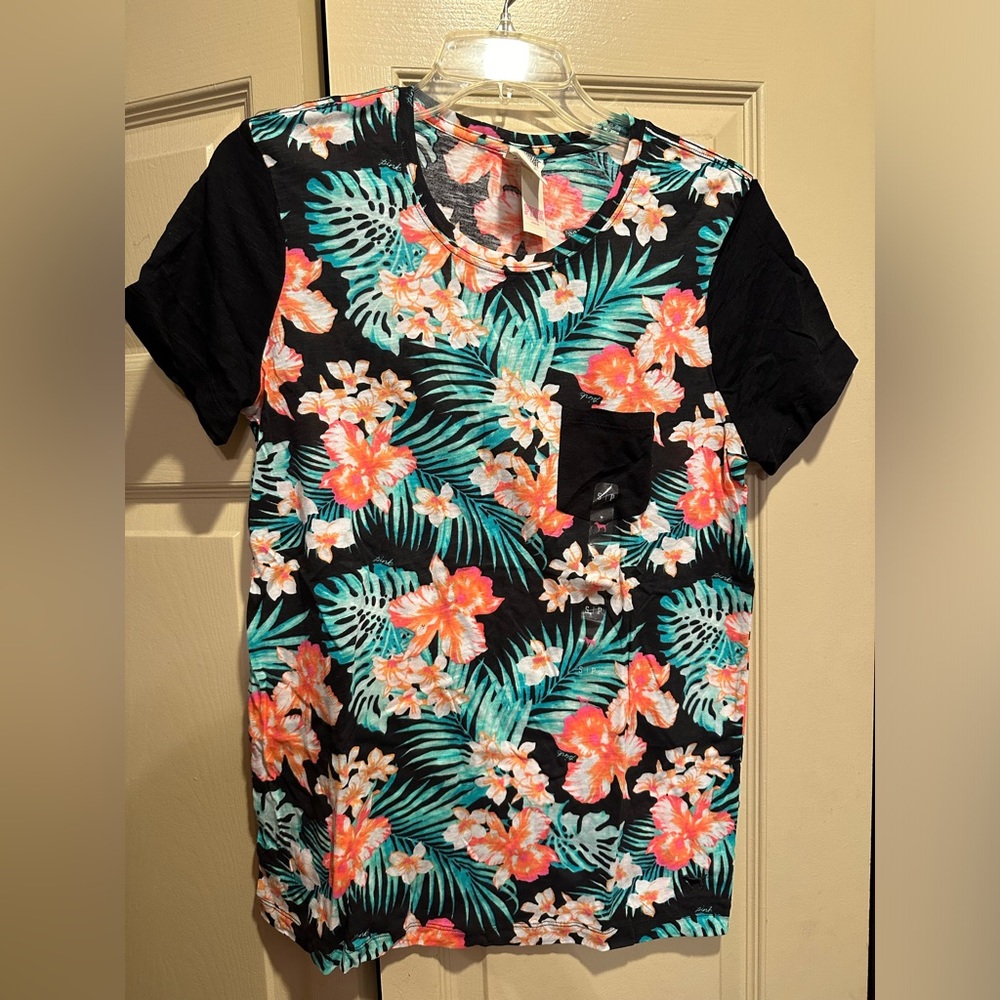 Victoria’s Secret Pink Tropical Floral Tee